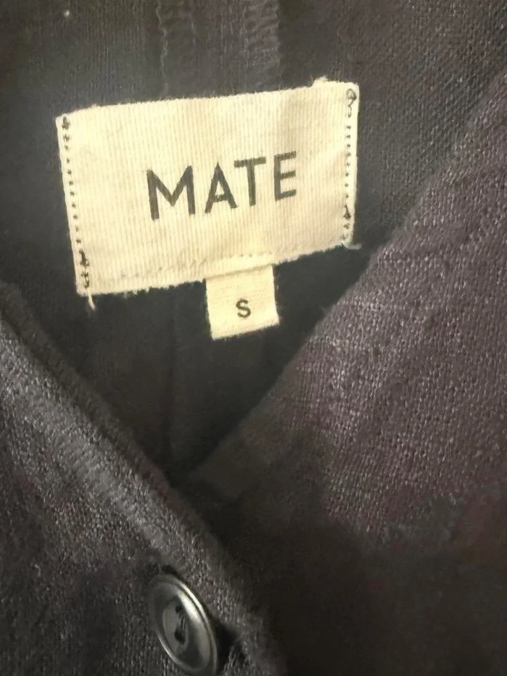 Mate the label organic linen button front dress Small NWT